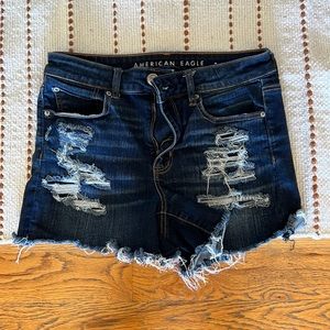 AE distressed high rise Shorties.